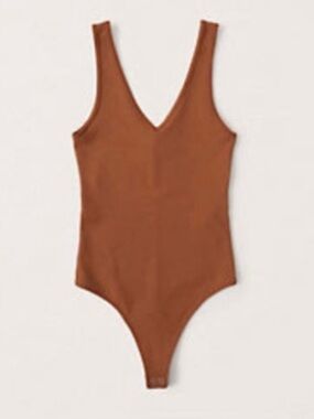 Abercrombie & Fitch seamless brown bodysuit, small